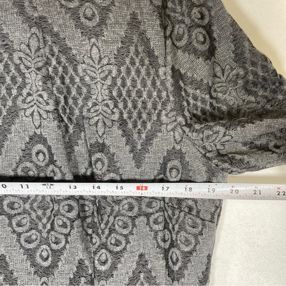 Bisou Bisou Michele Bohbot Midi Dress Lace Size 16 Argyle Zipper Charcoal Boho - Picture 8 of 16